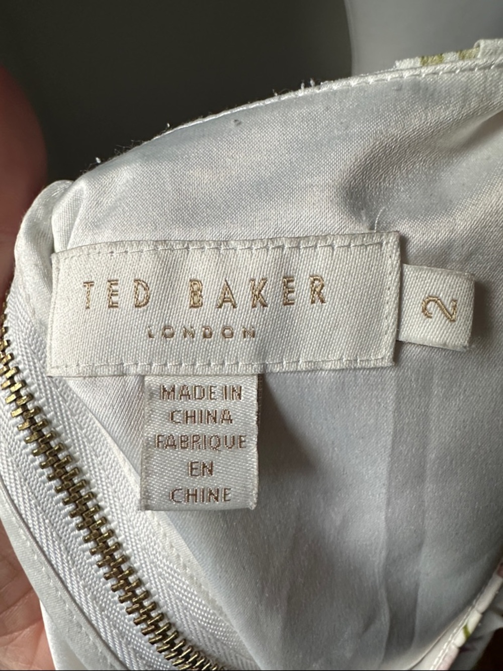 TED BAKER Oletta Mirrored Tropics Preppy Shift 3/4 Sleeve Mini Dress Size 2 - Picture 5 of 6